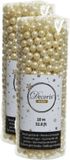 Decoris Kerstslinger - 2x stuks - kralen - parel champagne - 10 meter
