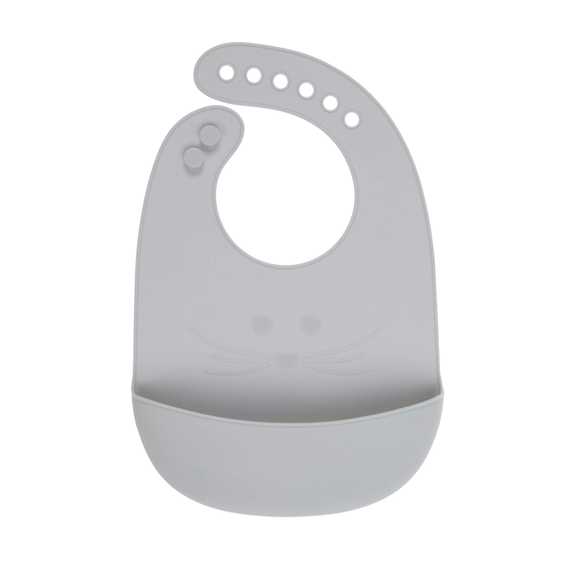 Lässig Silicone slabbetje Little Chums Mouse grey