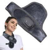 Verk 27289 Bande de massage du cou - Chauffant - Fonction vibrante - Léger - Gris/Rose