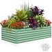 Planteur surélevé, galvanisé - 240x120x60 cm - Métal - Résistant à la rouille - Montage facile - Convient aux légumes, fleurs et herbes - Vert