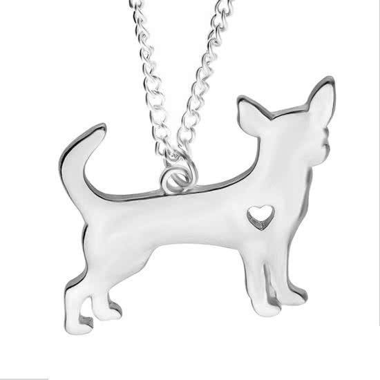 Fako Bijoux® - Ketting - Hond - Chiwawa - Zilverkleurig