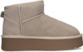 Sacha - Dames - Beige suède enkelboots met plateau zool - Maat 39