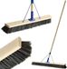 KADAX Balai de rue avec long manche en bois, large balai en bois, robuste récureur de sol, balai industriel, brosse de frottement, brosse de frottement, balai de jardin (100 cm)