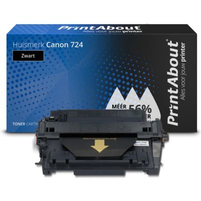 PrintAbout Huismerk Canon 724 Toner Zwart - Zwart - 6500 pagina's - Compatibel