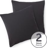 Blumtal - Set Van 2 Kussenslopen - Superzachte Premium Jersey Kussenhoes - 100% Katoen - 40 x 40 cm - Antraciet