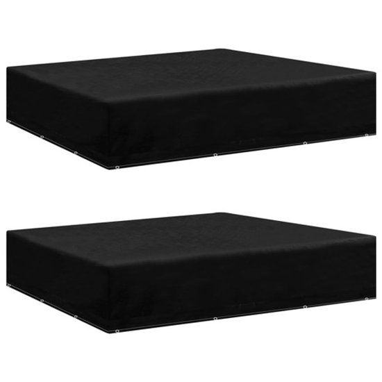 vidaXL Tuinmeubelhoezen 2 st met 12 oogjes 250x250x70 cm Zwart