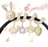 Merkloos Activiteitenspiraal babyspeelgoed hangspeelgoed - Pluche konijn - Wandelwagen en reisspeelgoed - Voor babyshower en verjaardag