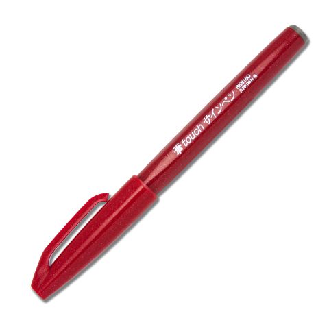 Pentel SES15C-B Kalligrafiepen - Rood - 1 stuk