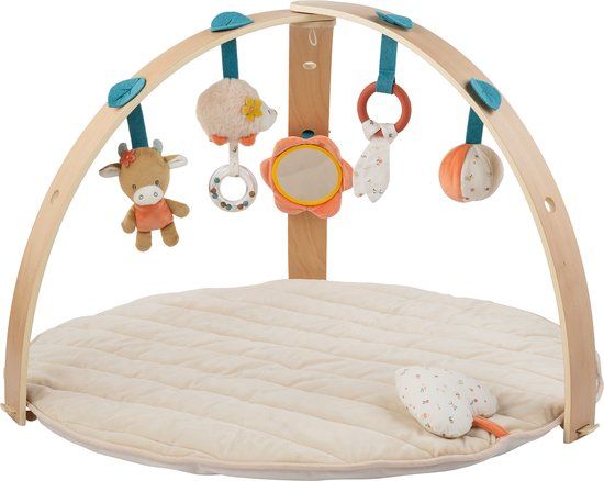 Nattou Mila, Lana en Zoe Speelkleed met Bogen - 80x80 cm - Zand Beige