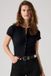 Levi's Rory Button top met korte mouwen - Women's - M - Zwart / Anthracite Night Rib