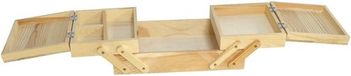 Merkloos / Sans marque Ger Import Naaidoos - uitklapbaar - met handgreep - hout - 24 x 15 x 11 cm - naaigaren kistje