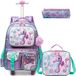 Solidchoice - Sac à dos à roulettes pour filles avec boîte à lunch
