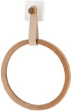 Tendance Handdoek/gastendoekjes houder ring - beige - zelfklevend - bamboe/kunstleer