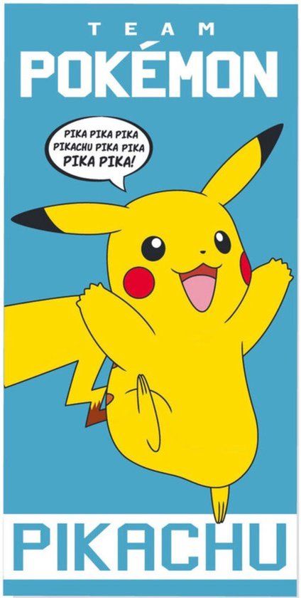 4KidsOnly Pokemon strandlaken Pikachu Katoen Blauw 70x140 cm