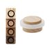 EVI Herrajes Wooden Doorstop - Ash Wood with White Rubber - Ø37x22mm - Self-Adhesive Installation - Ideal for Parquet - Mod.20335X19