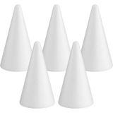 MCE-Commerce A32075 piepschuim kegels Ø 7 cm hoogte 12 cm 5 stuks, wit