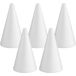 MCE-Commerce A32075 piepschuim kegels Ø 7 cm hoogte 12 cm 5 stuks, wit