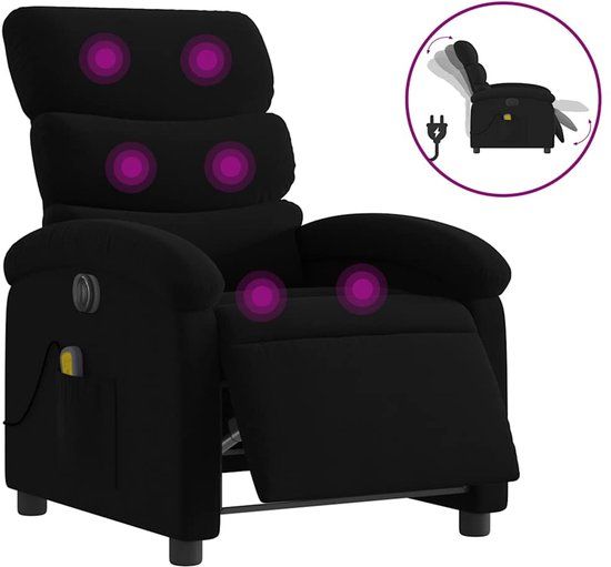 vidaXL Massagestoel Elektrisch Verstelbaar Stof Zwart