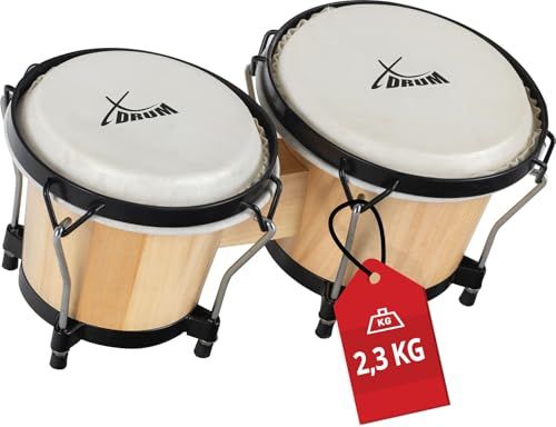 XDrum Bongos Club Natur, 2 trommels ("macho" en "hembra"), Natuurvellen