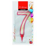 Cereria di Giorgio verjaardagskaars met glitter nummer 7