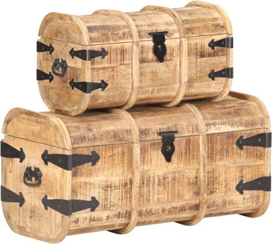 vidaXL Opbergkisten 2 stuks massief mangohout