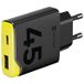 Tactical Chargeur rapide Minimi 45W CA GaN - USB-C, USB-A - Noir / Jaune
