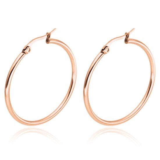 Cilla Jewels Hoop oorringen Dames Edelstaal Rose-30mm