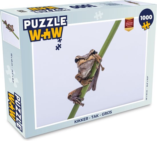 MuchoWow Puzzel Kikker - Tak - Grijs - Legpuzzel - Puzzel 1000 stukjes volwassenen