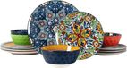 Shenzhen Haorui Industrial Technology Co., Ltd. Ensemble de vaisselle coloré 12 pièces pour 4 personnes - Vaisselle de table en porcelaine bohème