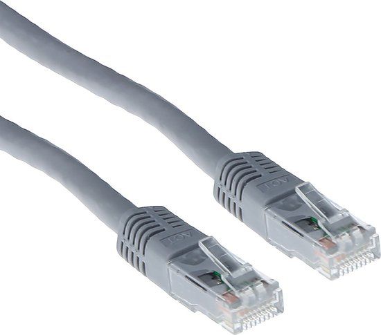 ACT Grijze 15 meter U/UTP CAT6 UTP kabel met RJ45 connectoren IB8015