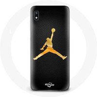 Maniacase Etui voor Samsung Galaxy A10 Air michael jordan logo geel