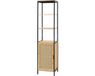 en.casa Badkamerkast Tervola kolomkast 172x40x35 cm zwart naturel rotan look