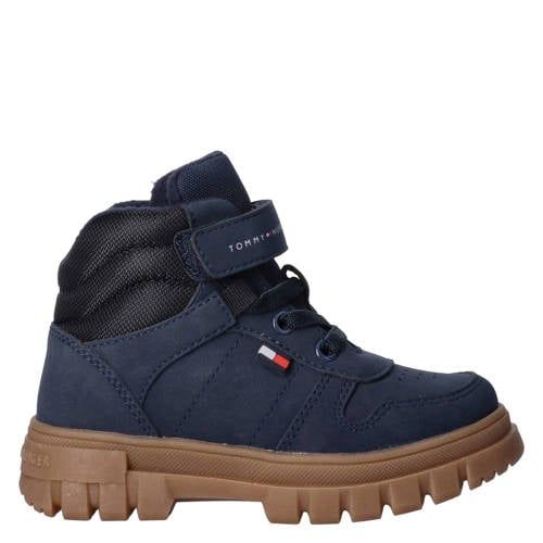 Tommy Hilfiger veterschoenen met profielzool - donkerblauw/zwart