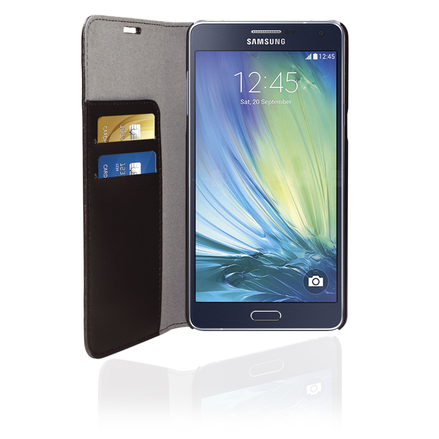 Phonix SA8BCB - Mobiele telefoon behuizing - Zwart - Kunstleer - Samsung Galaxy A8 (A800)