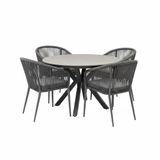 AVH-Collectie Lissabon Samantha dining tuinset 120xH75cm antraciet