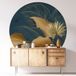 Botanique Sticker Mural Rond / Cercle - Motif Botanique - Diamètre 80 cm - Adhésif mat