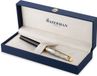 Waterman Hémisphère vulpen | metaal en zwarte lak met gouden detail en gebeitelde dop | goud gecoate roestvrijstalen medium penpunt | met Geschenkdoos