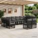 Maison Exclusive - Ensemble de jardin pour 12 personnes, noir et gris foncé