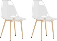 vidaXL Eetkamerstoelen - 2 stuks - PET - Transparant