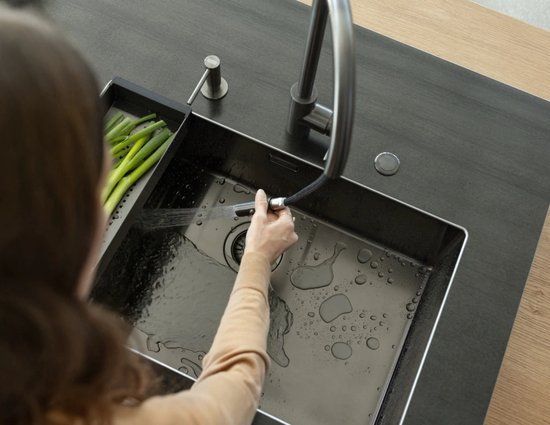 Franke Eos Neo Keukenkraan - Gun Metal - Uittrekbare Sproeikop