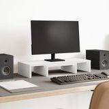 vidaXL Monitorstandaard - Verstelbaar - 60x24x10,5 cm - Bewerkt Hout - Wit