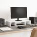 vidaXL Support pour moniteur - Réglable - 60x24x10,5 cm - Bois traité - Blanc