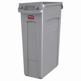 Rubbermaid Commercial Products FG354060GRAY Slim Jim recyclingcontainer met ventilatiekanalen, 87 l, grijs