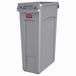 Rubbermaid Commercial Products FG354060GRAY Slim Jim recyclingcontainer met ventilatiekanalen, 87 l, grijs