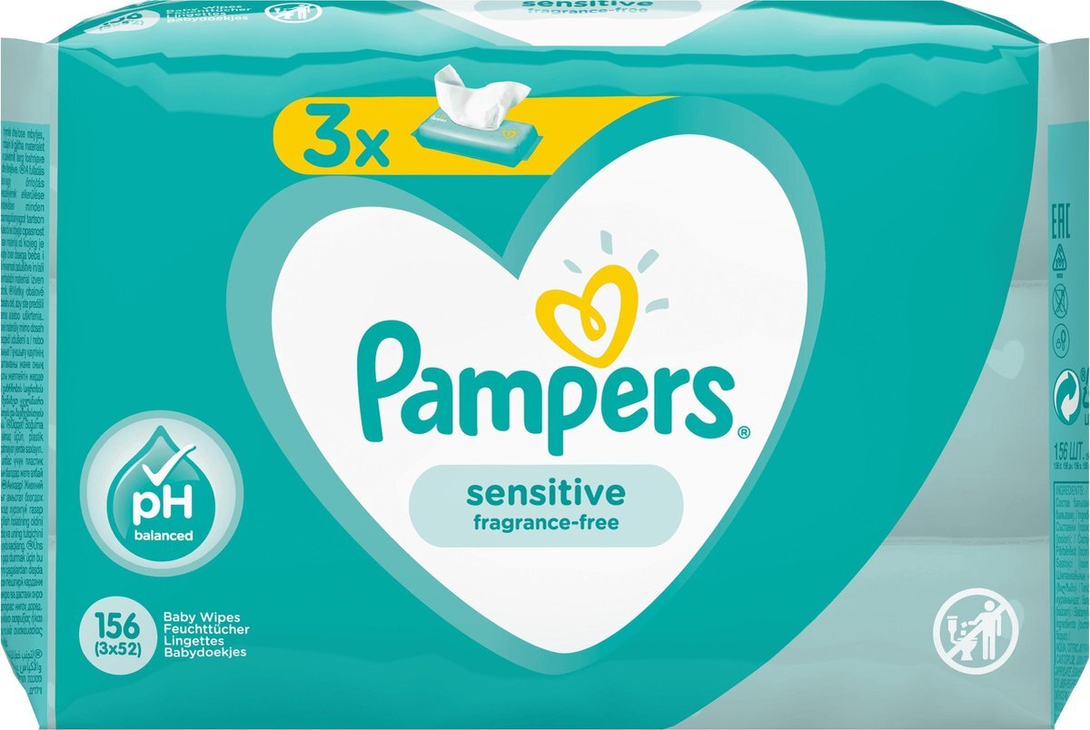Pampers Sensitive 81687195 wit, blauw