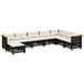 vidaXL Loungeset 8-delig met kussens, polyrattan, zwart