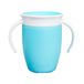 Munchkin Miracle 360 Cup, Baby and Sippy Cup, Ideal Sippy, Water and Weaning Cup 6+ to 12 Months, 7 oz/207 ml, Blue