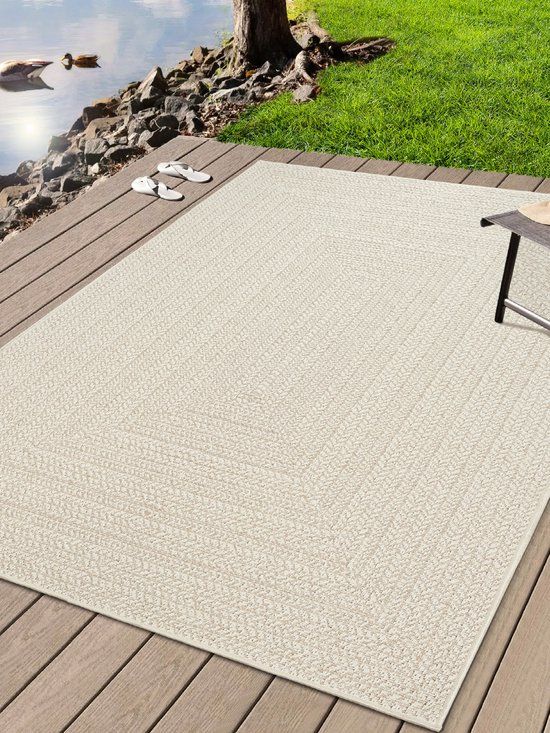 the carpet Kansas - Outdoor Rug - Jute Look - Cream - 60 x 180 cm