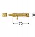 Schuifgrendel met Ronde Sluitpen - 70x10mm