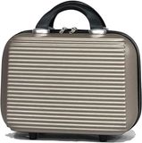 Merkloos Vanity Koffer - Reis Trousse - Dagelijks Gebruik - Stevig ABS Materiaal - 30 cm Breed - Geel